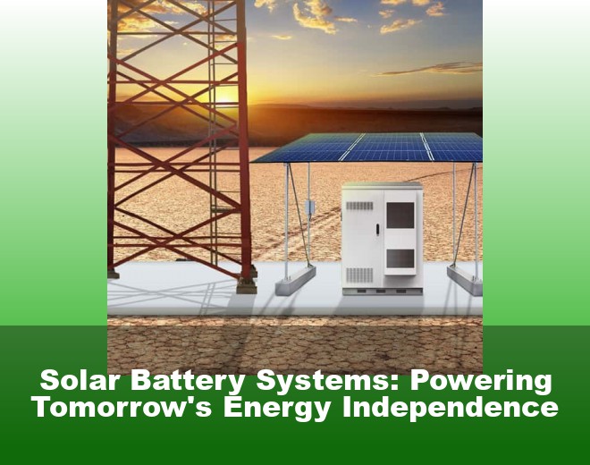 Solar Battery Systems: Powering Tomorrow's Energy Independence